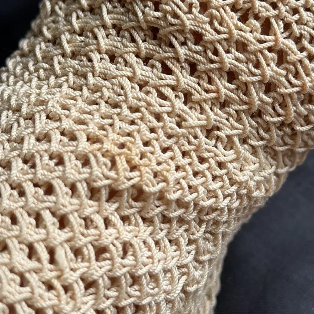 Vintage light tan‎ crochet gloves